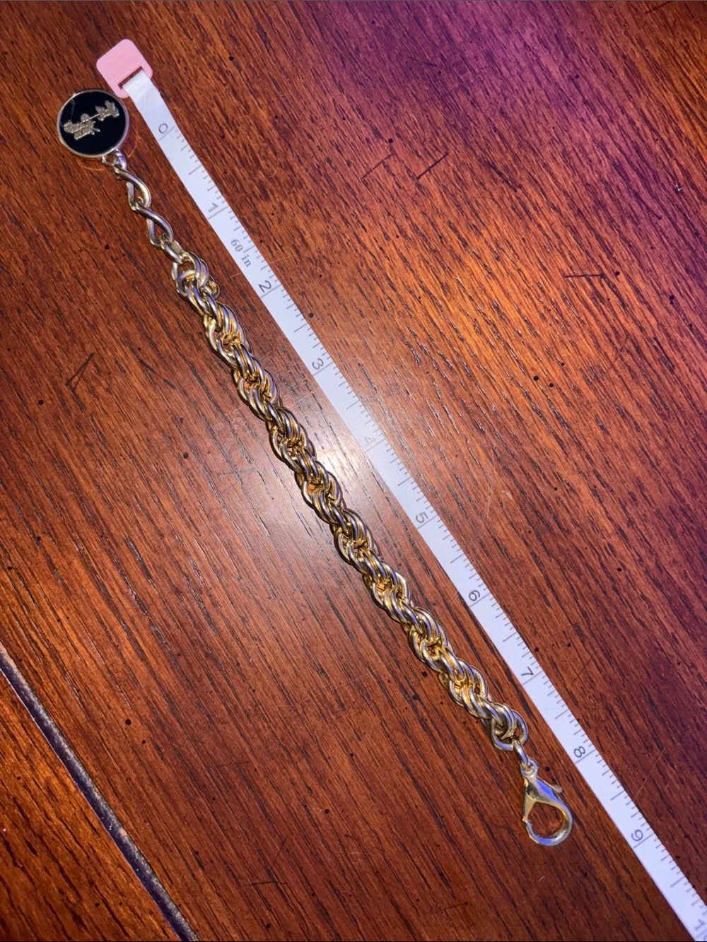 “Rare” Coach Gold-Tone Link Charm Bracelet